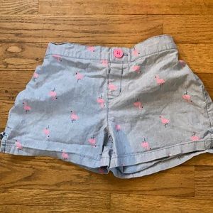 Gymboree Flamingo Girls 8 Denim Shorts with Pink Button